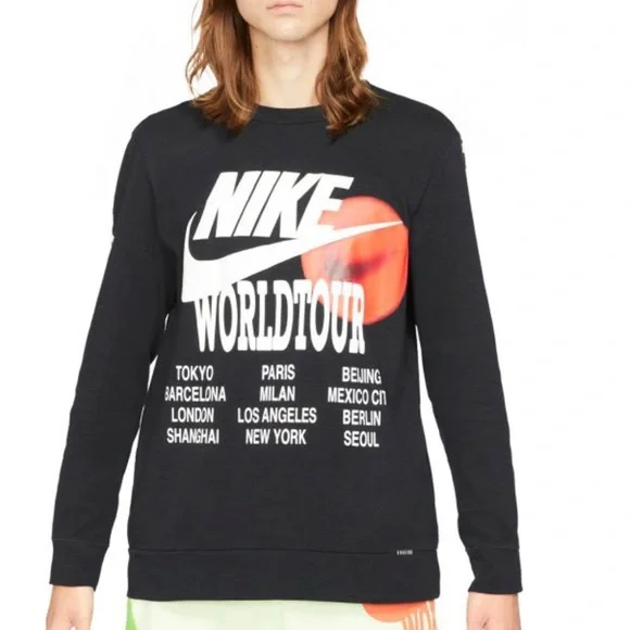 NIKE SPORTSWEAR WORLD TOUR LONG SLEEVE SHIRT SIZE MEDIUM - Picture 1 of 12